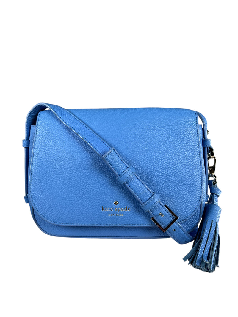 Cartera Crossbody Cuero Celeste