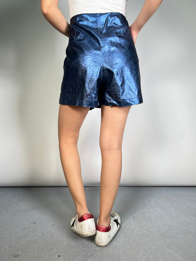 Shorts Azul Metalizado