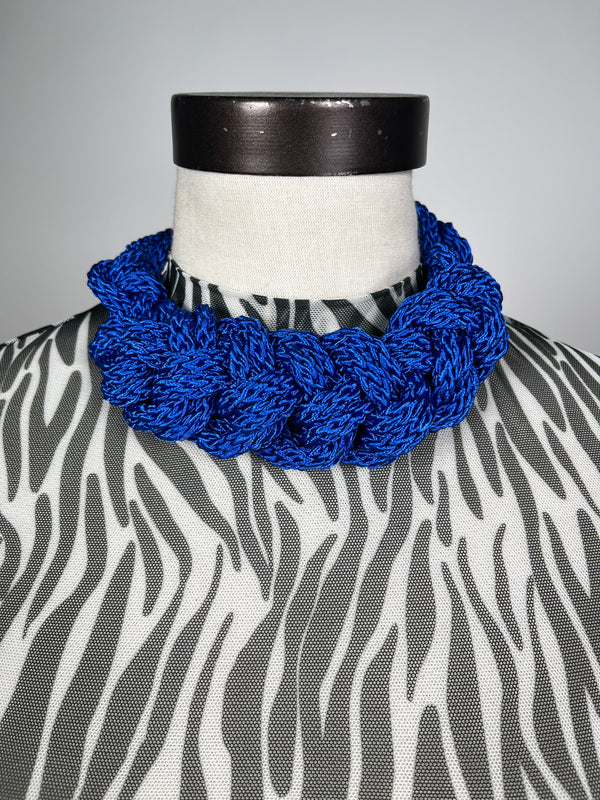 Collar Trenzado Azul