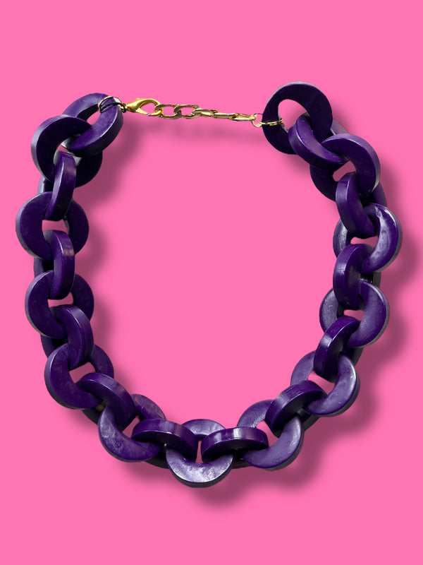 Collar Cadenas Morado