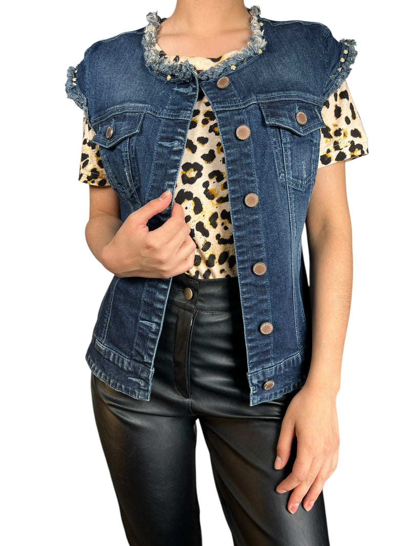 Chaqueta Denim Sin Mangas