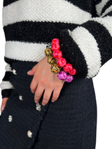 Pulsera Esferas Rosa Y Lila