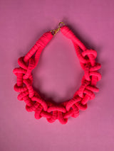 Collar Trenzado Pink Fluorescente S