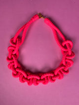 Collar Trenzado Pink Fluorescente M