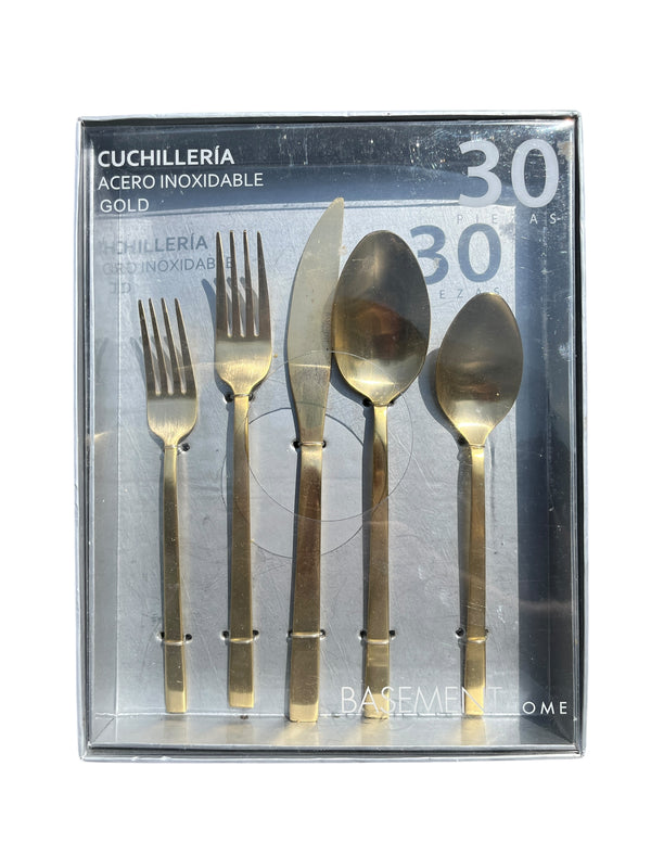 Set Cubiertos Dorados