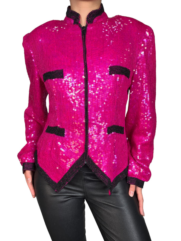 Chaqueta Fucsia Lentejuelas