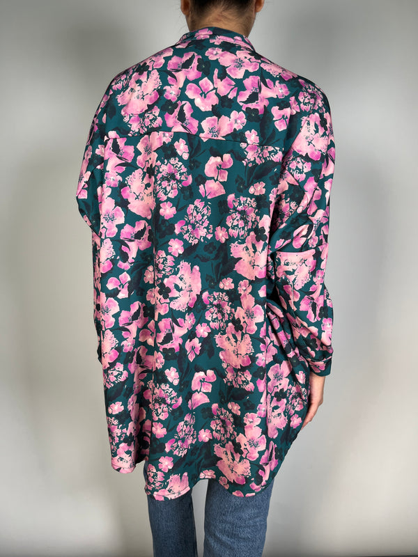 Blusa Turquesa Flores