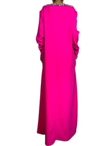 Vestido Fucsia Con Aplicaciones