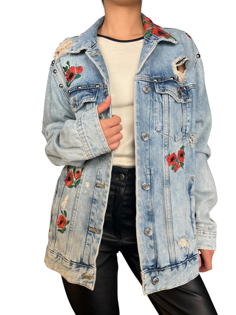 Chaqueta Denim Bordada