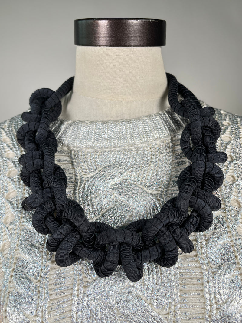 Collar Trenzado Negro M