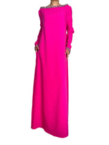 Vestido Fucsia Con Aplicaciones