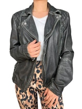 Chaqueta Cuero Biker Efecto Envejecido