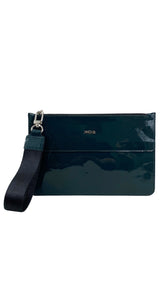 Clutch Cuero Charol Verde