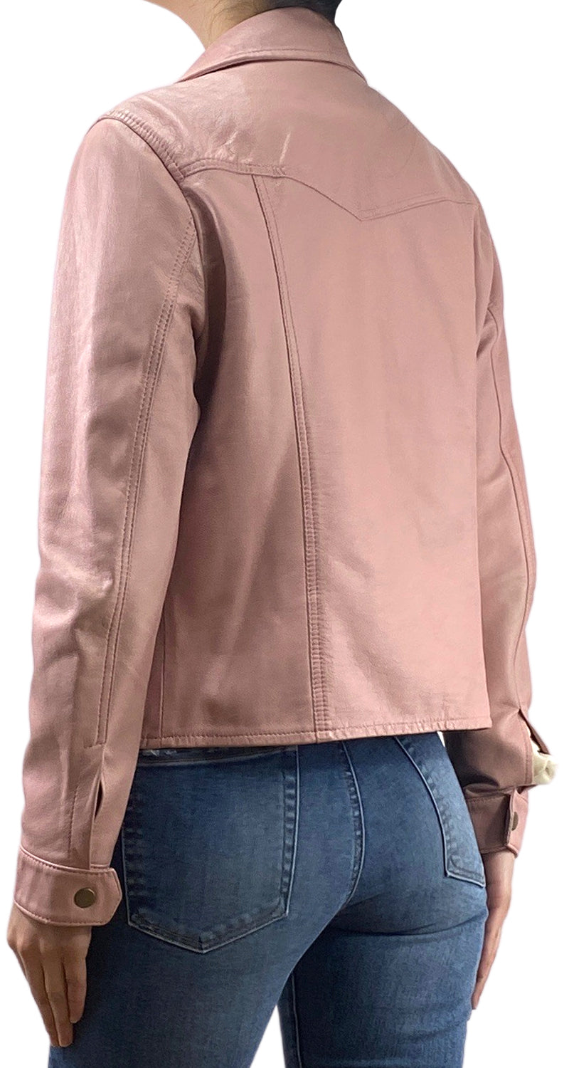 Chaqueta Cuero Rosado