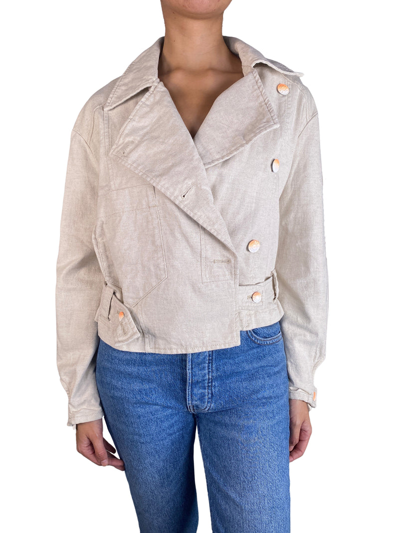 Chaqueta Denim Beige