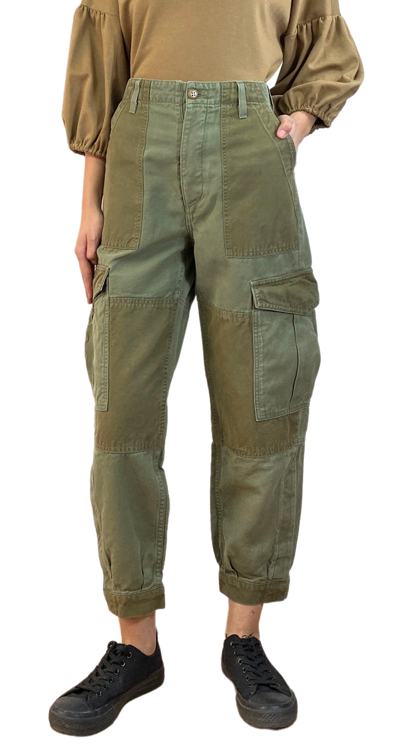 Pantalón Denim Verde Militar