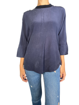 Blusa Seda / Lana Azul