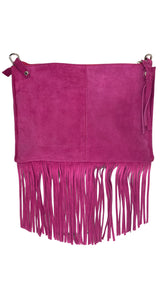 Bandolera Cuero Fucsia