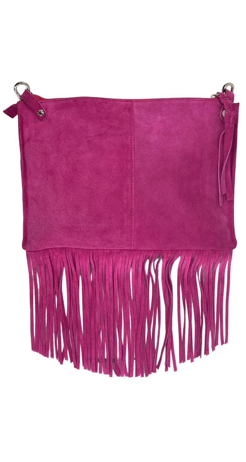 Bandolera Cuero Fucsia