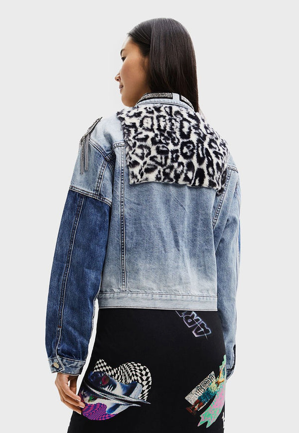 Chaqueta Desigual Vaquera Trucker Patch Azul - Calce Regular