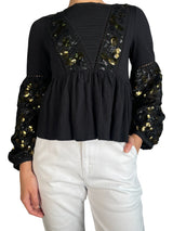 Blusa Alforzas y Lentejuelas