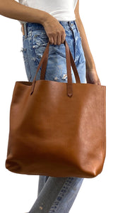 Cartera Tote Bag Cuero Camel