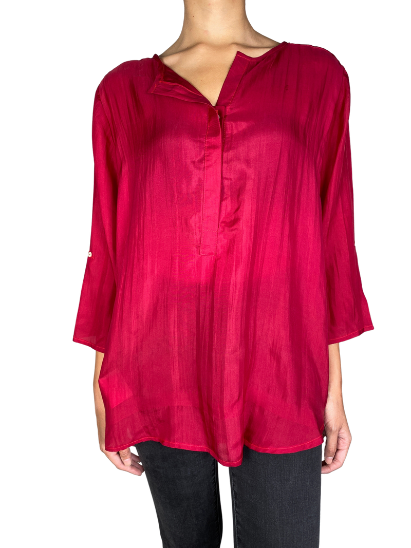 Blusa Seda Burdeo