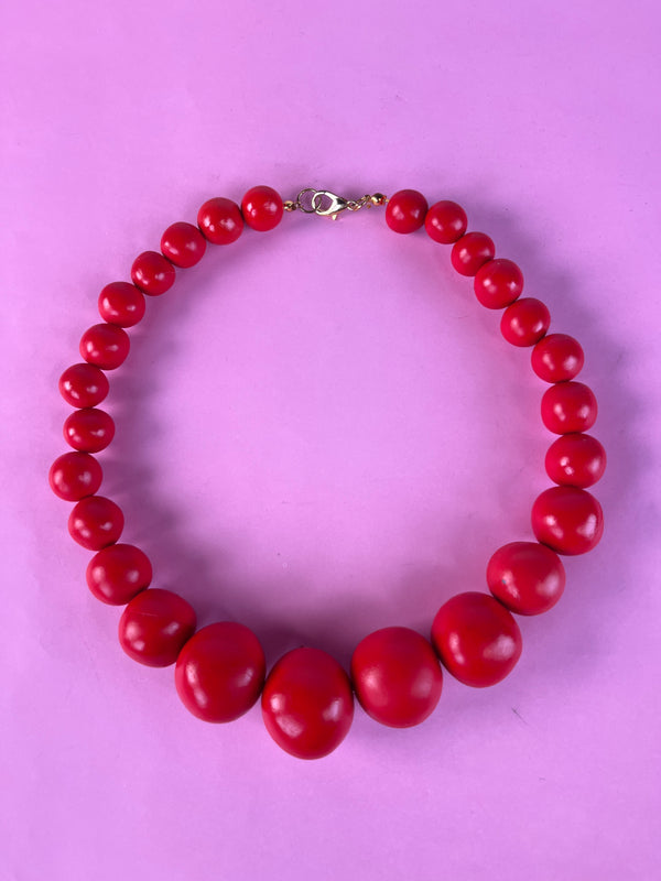 Collar Esferas Rojo