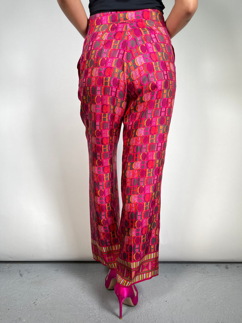 Pantalón Seda Fucsia