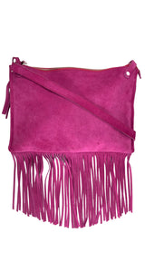 Bandolera Cuero Fucsia