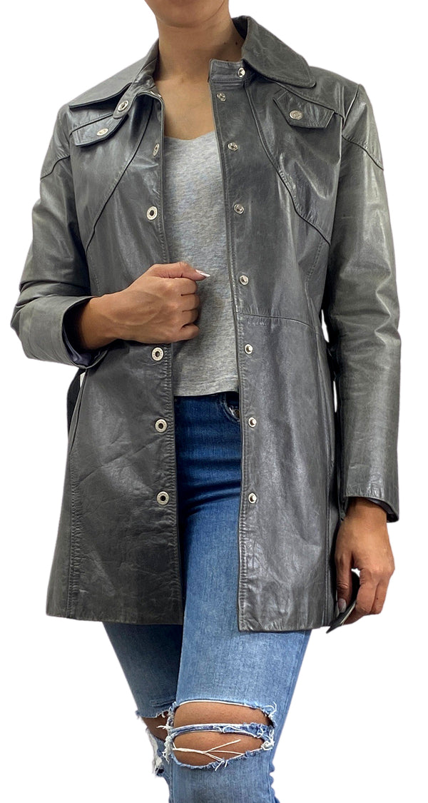 Chaqueta Cuero Gris