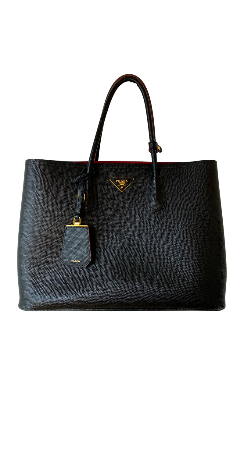 Medium Saffiano Leather Double