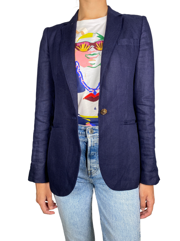 Blazer Lino Azul Marino