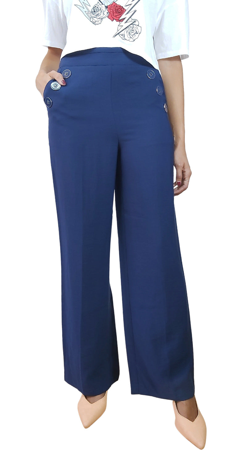 Pantalón Azul Botones