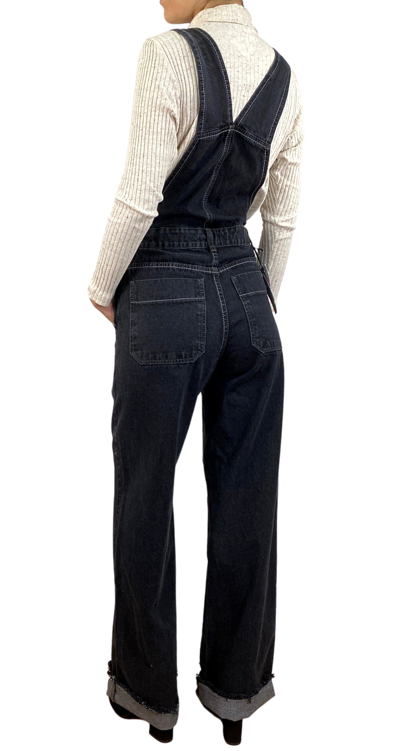 Jardinera Maternal Denim Negra – Mitima