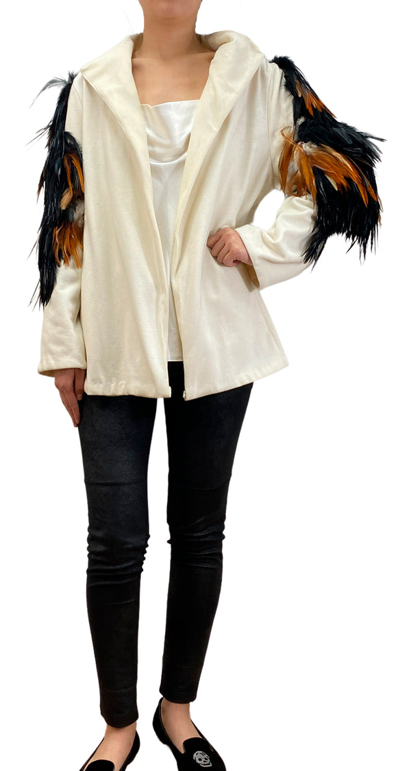 Chaqueta Blanca Plumas