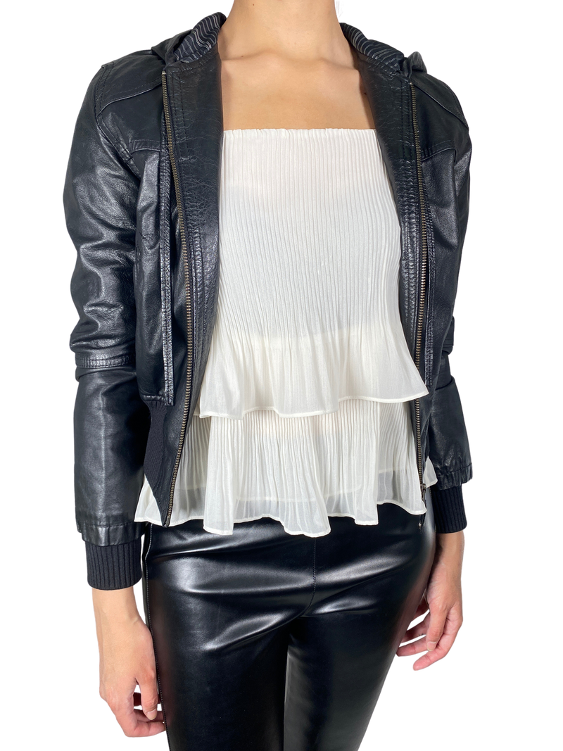 Chaqueta Bomber Cuero