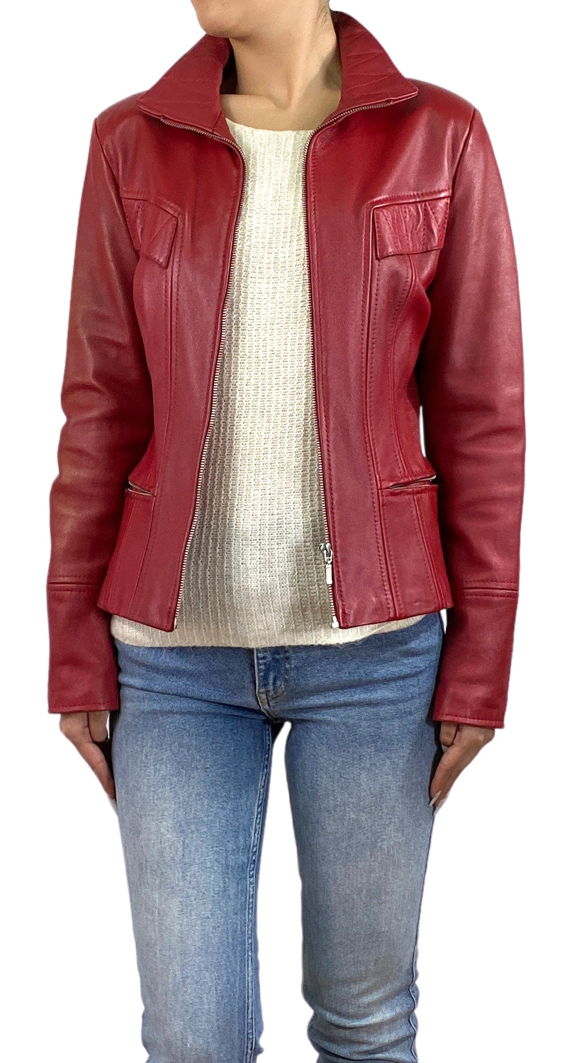 Chaqueta Cuero Rojo