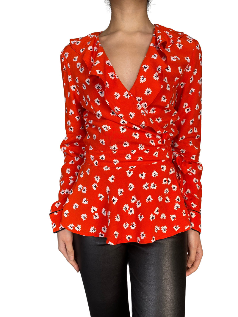 Blusa Flores Wrap