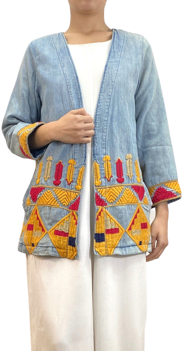 Chaqueta Denim Bordada