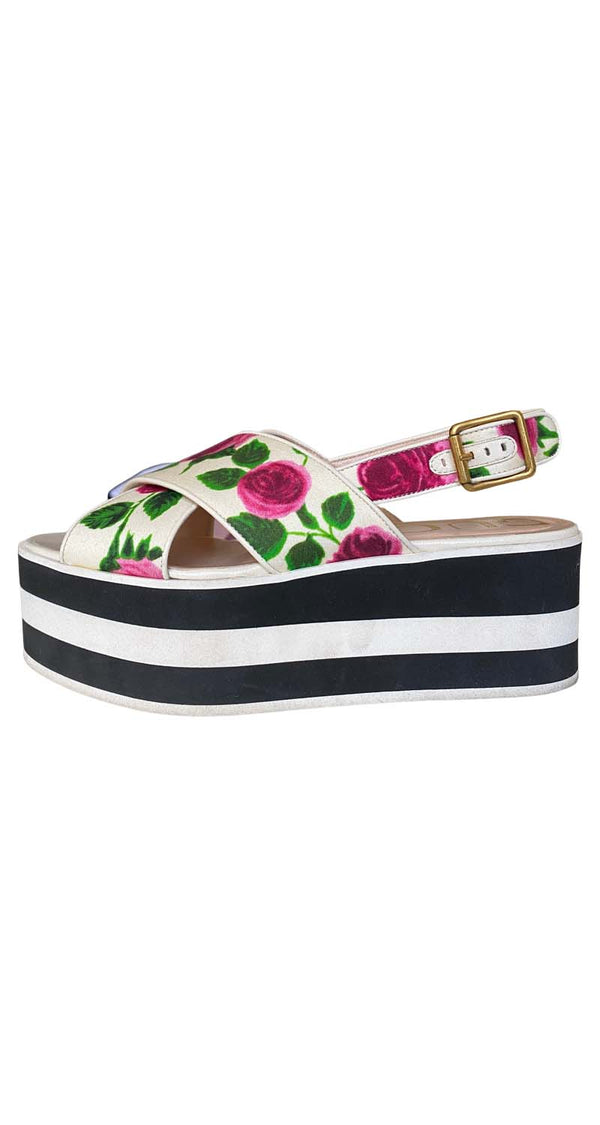 Sandalias Floral Criss Cross Charol Peggy