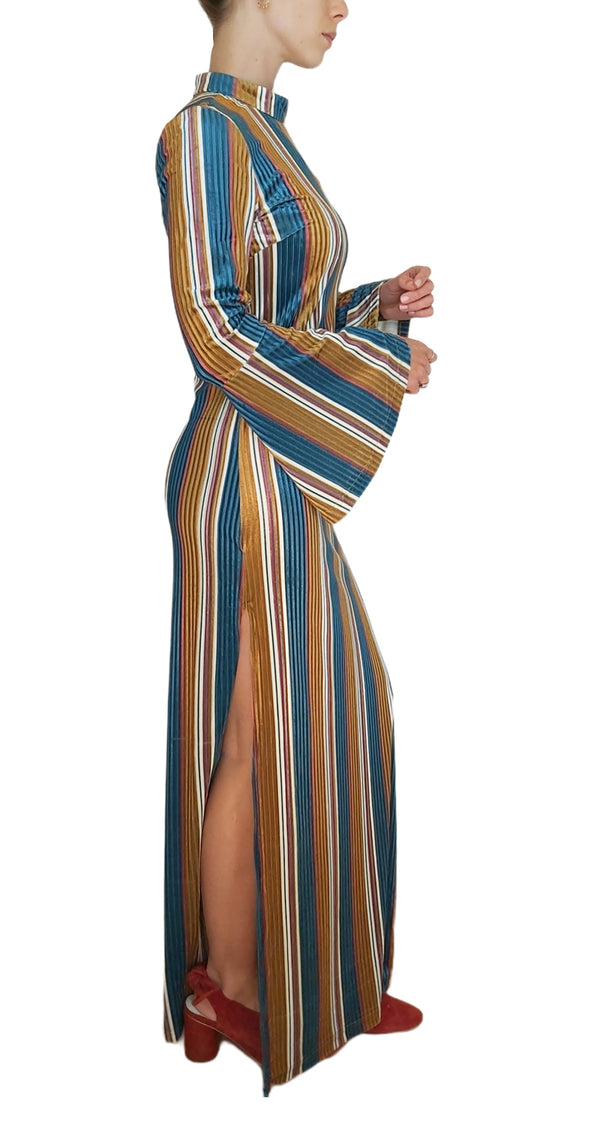 Vestido Stripes Velvet Multicolor Weili Zheng by Magma