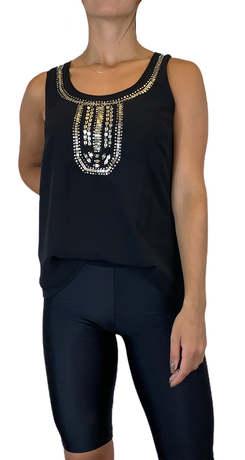 Blusa Negro Detalle Mostacillas