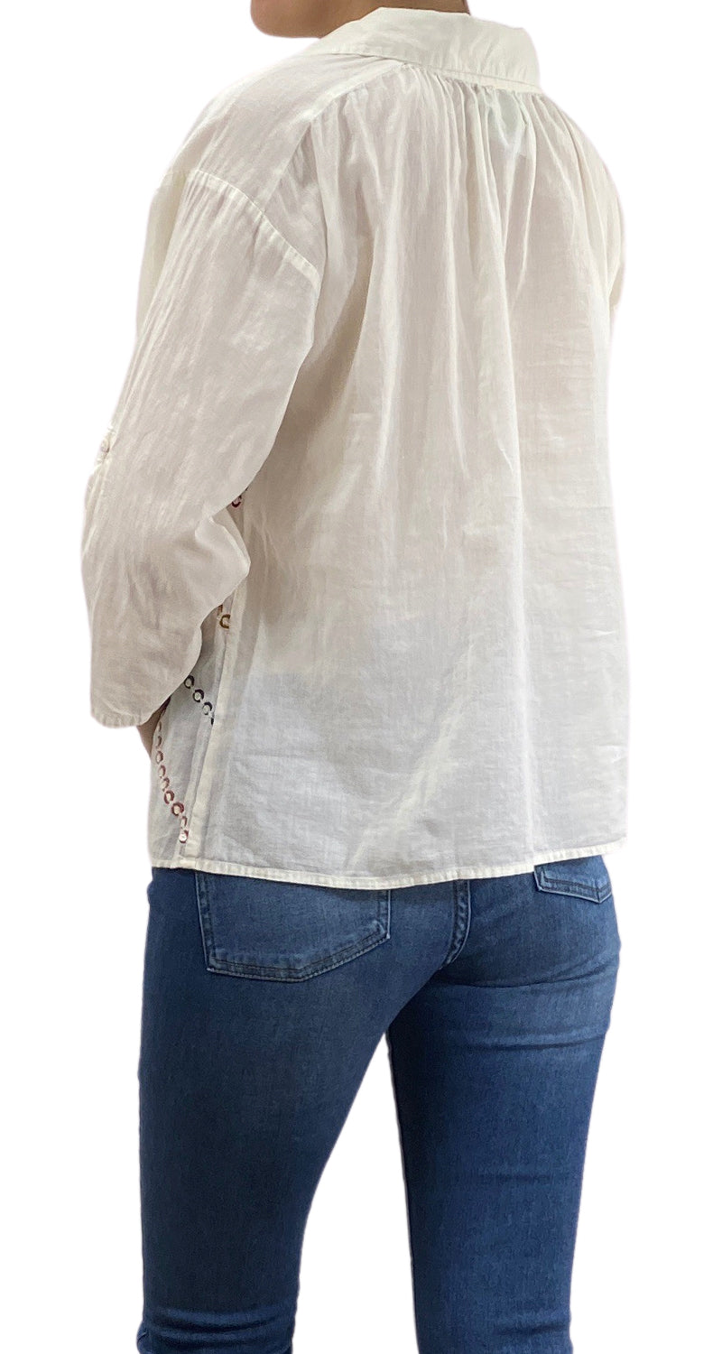 Blusa Blanca Bordada