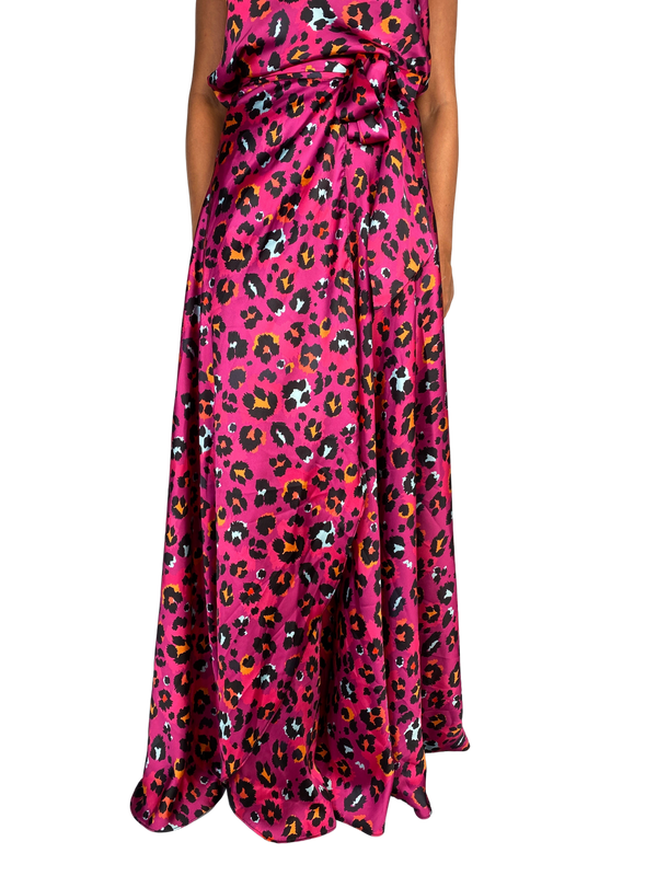 Maxi Falda Fucsia Animal Print