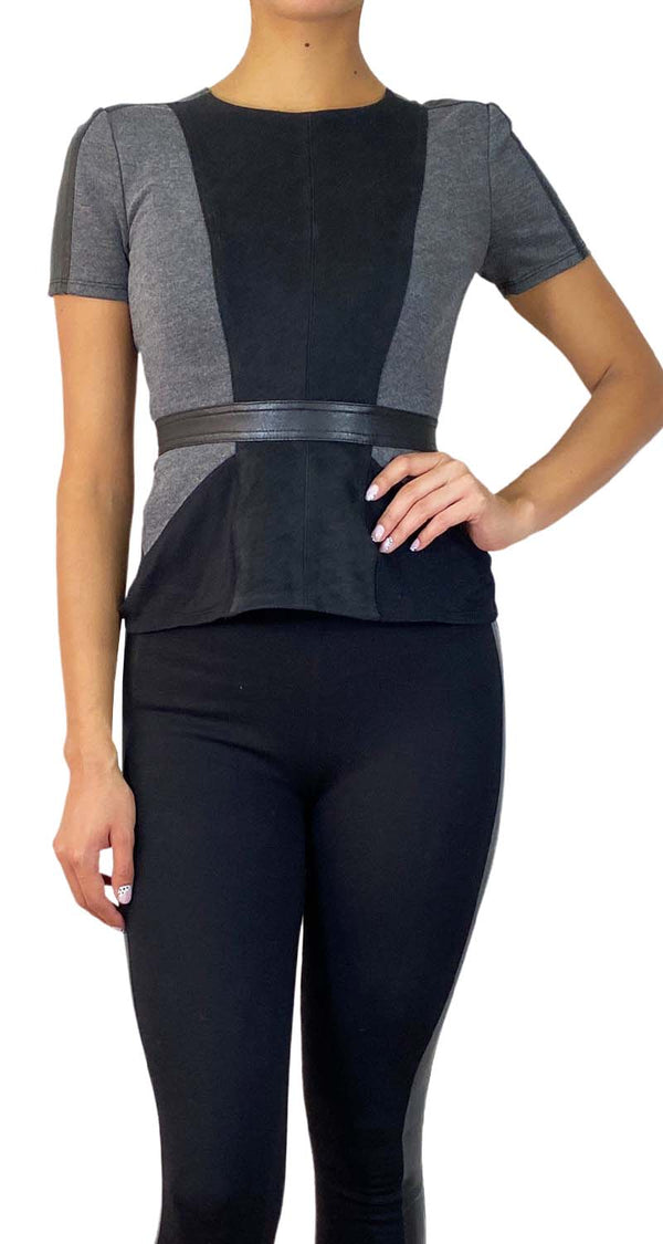 Blusa Gris Eco Cuero