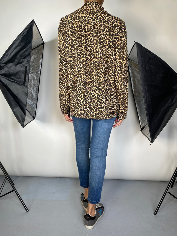 Blusa Animal Print Manga Larga