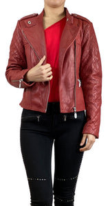 Chaqueta Cuero Rojo