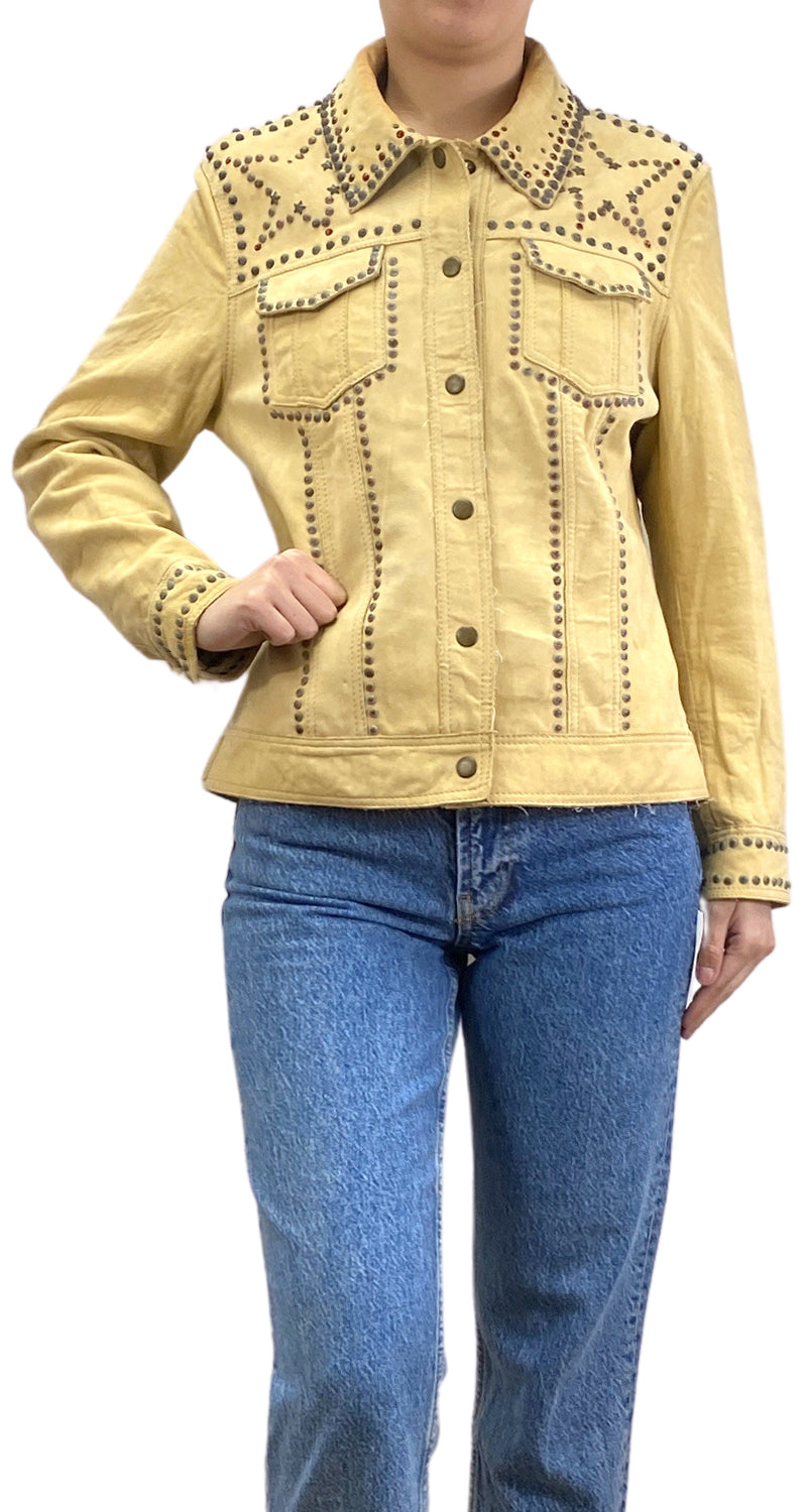 Chaqueta Cuero Beige