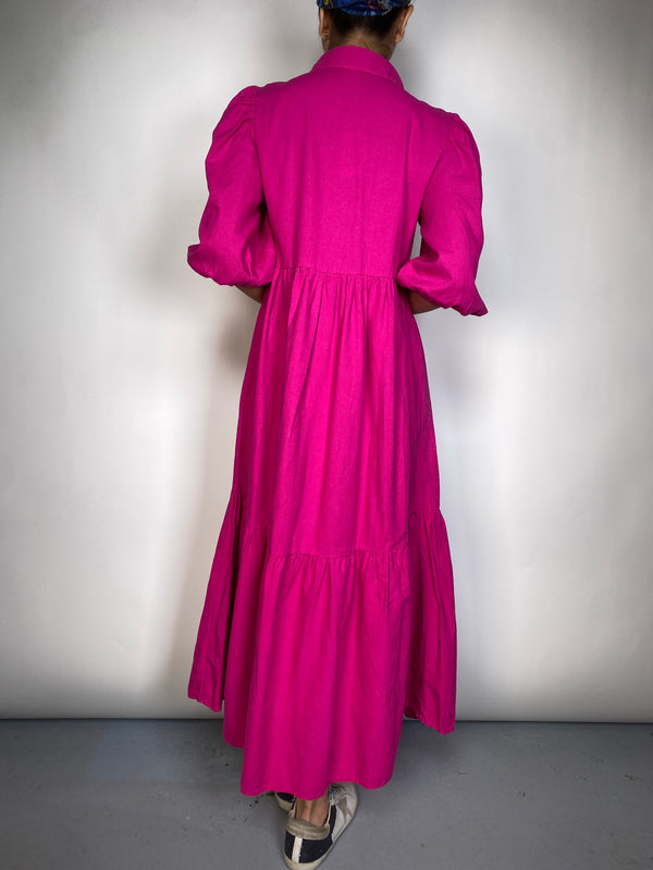 Vestido Fucsia Lino